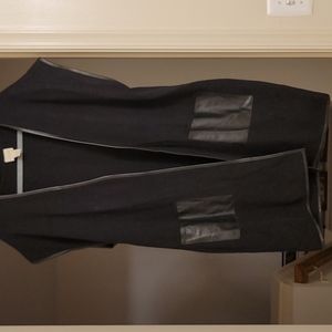 Chico's  long leather  wool vest